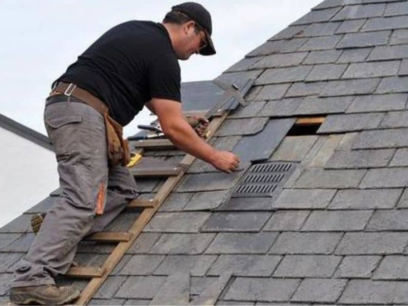 severely damaged shingles on a roof